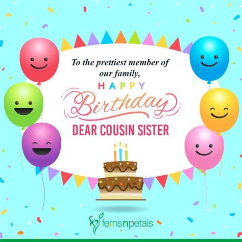 happy birthday quotes wishes  cousin sister ferns  petals