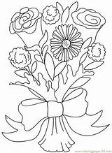 Bouquet Coloring Pages Flower Clipart Printable Flowers Valentine Carnation Wedding Roses Rose Color Daisy Doodle Colouring Clip Kids Book Alley sketch template