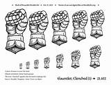 Gauntlet Traceable Clenched Heraldicart sketch template