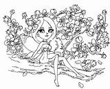 Coloring Cherry Blossom Pages Tree Japanese Sakura Pie Drawing Fairy Line Beautiful Blossoms Adult Flower Getdrawings Colouring Getcolorings Designlooter Drawings sketch template