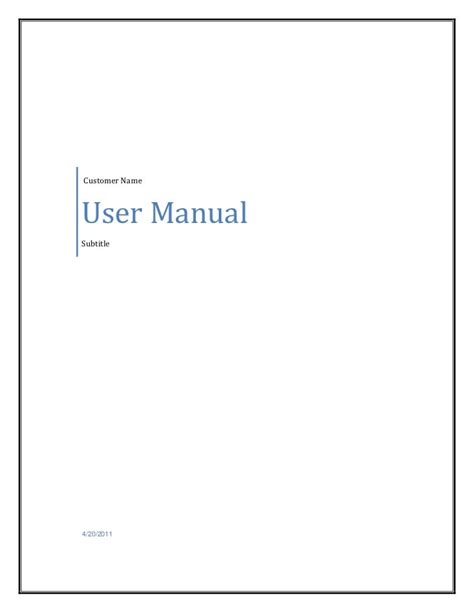 user manual templates excel  formats