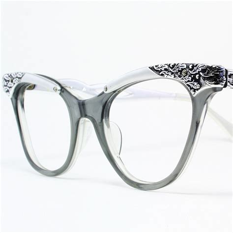 Silver Leaves Horn Rimmed Eye Glasses By Victory Etsy