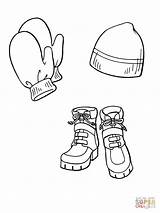 Coloring Skiing Accessories Pages Clothing Printable Clothes sketch template