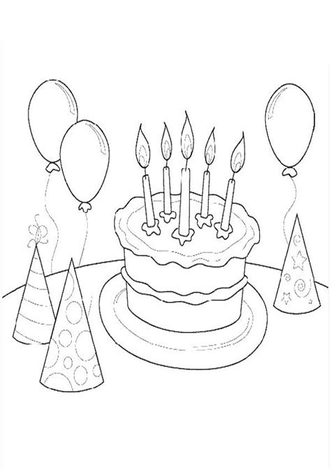 coloring pages birthday cake coloring page