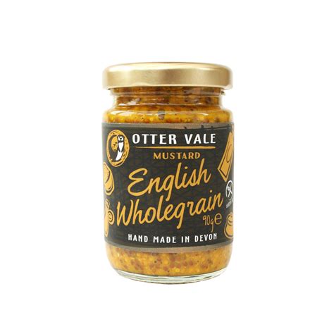 hand  english wholegrain mustard produced  devon otter vale products