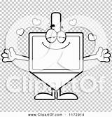 Wanting Dreidel Mascot Outlined Clipart Thoman Cory sketch template