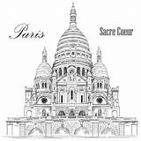 Sacre Coeur Parigi Basilica Sacra Francia sketch template