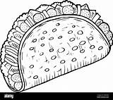 Taco Mexican Adults Mexicana Dorados Alamy 30seconds Sabroso Growl sketch template