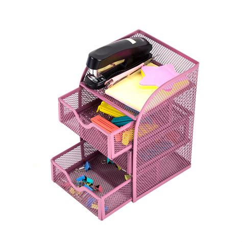 pro space mesh desk accessorie organizer mini office supplies storage caddy   drawers