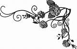 Clipart Flourish Floral Rose Corner Clip Decorative Decor Vine Flower Cliparts Svg sketch template