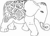 Coloring Elephant Shape Wecoloringpage sketch template