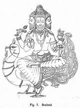 Hindu Brahma Outline Drawings Drawing Shiva Gods Hinduism Coloring Goddess Indian sketch template
