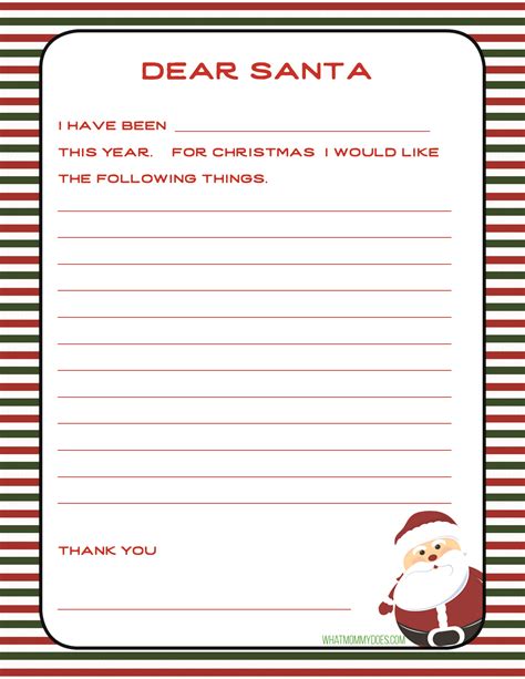 letter  santa paper  printable