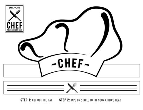 printable chef hat pattern  printable  printable chef
