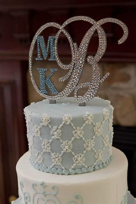 Monogram Wedding Cake Topper Crystal Initial Any Letter A