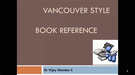 book referencing vancouver style youtube