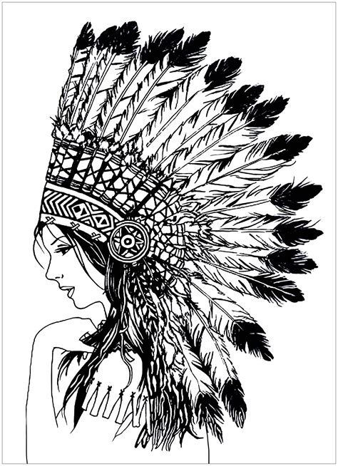 indian coloring pages    print