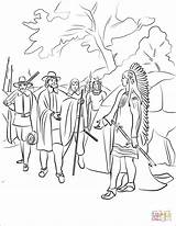 Coloring Wampanoag Winslow Massasoit Chief Indian Edward Pages Governor Visited Printable Pilgrims Drawing sketch template