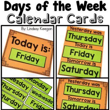 days   week labels calendar cards   labels day cards