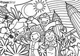 Malaysia Coloring Colouring Pages Merdeka Kids Singapore Hari Color Mewarna National Cartoon Contest Poster Drawing Independence Kid Doodle Lembaran Paper sketch template