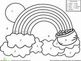 Worksheets Worksheet Numbers Rainbows Preschoolers Hojas sketch template