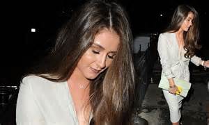 brooke vincent shows off her curves in plunging blouse on