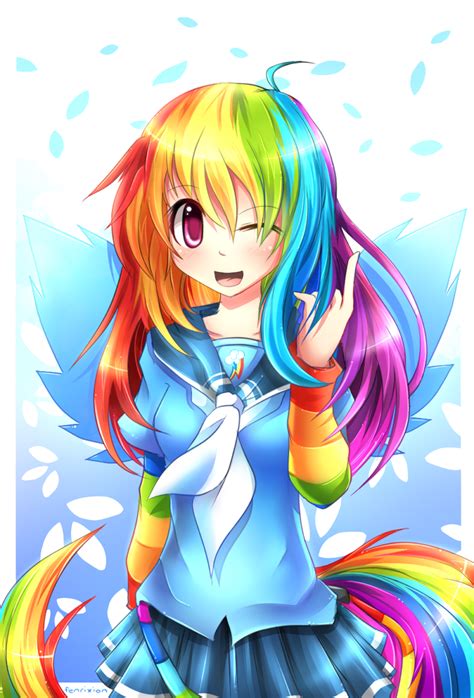 Mlp Gakusei Rainbow Dash By Fenrixion On Deviantart