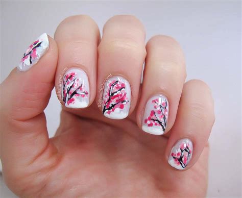 cherry blossom nail art nail  accent