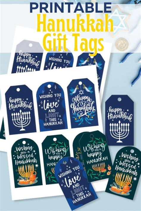 printable hanukkah gift tags  celebrate