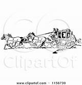 Clipart Western Coach Retro Cowboys Stage Vector Clip Royalty Bestvector Cowboy Illustration West Old Clipartof Westerns Running Horse Looking Back sketch template
