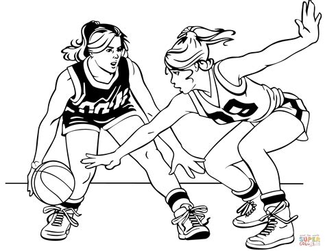 basketball girls coloring page  printable coloring pages