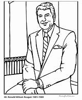 Ronald Reagan Coloring Pages President Presidents Printable Mcdonald George Bush Color Kids Print Clipart Sheets Clip Hawks Printables Facts Fun sketch template