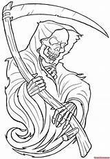 Tattoo Reaper Grim Outline Designs Stencil Drawings Drawing Sensenmann Skull Tattoos Flash Sketches sketch template