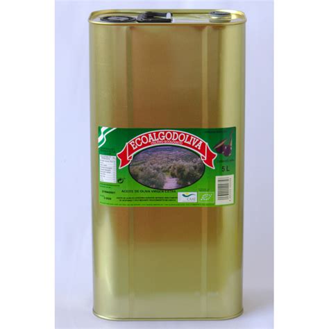 aceite de oliva virgen extra ecológico 5l lata 3 unidades