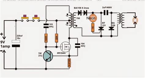 electric circuit diagram draw circuit taser gun diy stun homemade diagram projects circuits