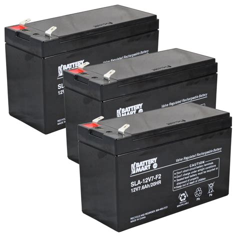 [3 Pack] 12 Volt 7 Ah Sealed Lead Acid Rechargeable Batteries F2