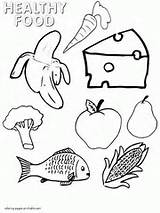 Coloring Healthy Food Pages Printable Foods Picnic Sheets Unhealthy Protein Health Children Preschool Colouring Print Sheet Group Nutrition Grains Kids sketch template