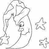 Coloring Clipartbest Cap Moon Stars Night Clipart sketch template