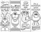Bookmarks Coloring Book Cute Monster Kids Reading Markers Books Boy Printable Bookmark Drawings Boys Template Print Pages Doodle Etsy Set sketch template