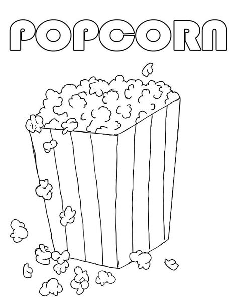 popcorn coloring pages printable   popcorn coloring