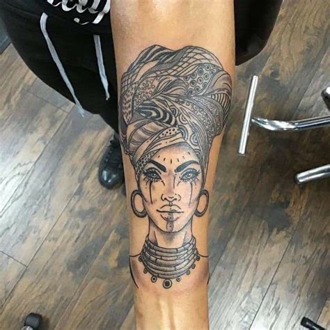 Black Goddess African Tattoo Leg Tattoos Women Thigh Tattoos Women