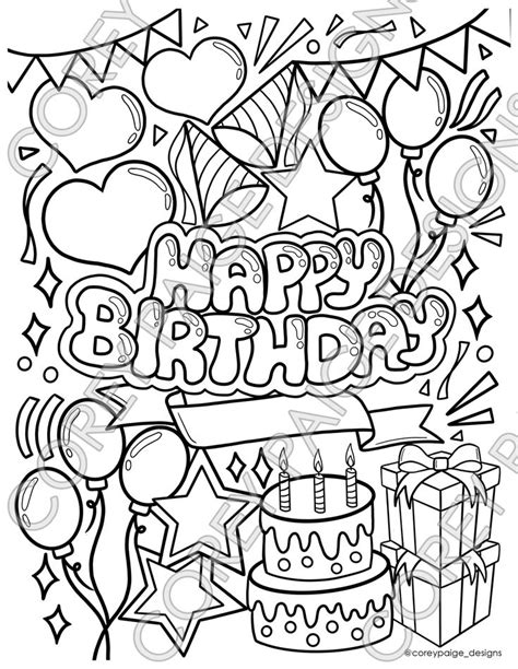 happy birthday coloring sheet coloring pages inspirational happy