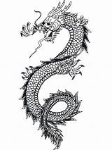 Dragon Chinese Coloring Printable Pages Kids Description A4 sketch template