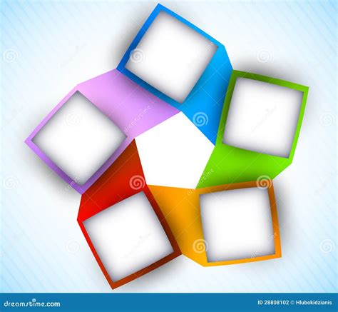 abstract diagram  squares stock vector illustration  blue shape
