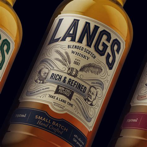langs blended scotch whisky rebrand  fun agency world brand design society