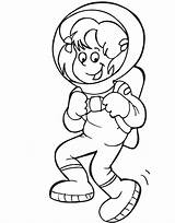 Astronaut Coloring Girl Space Pages Suit Printable sketch template