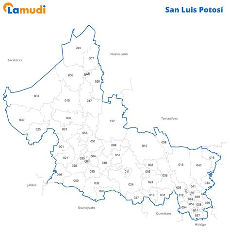 mapa de san luis potosi  nombres  division territorial lamudi