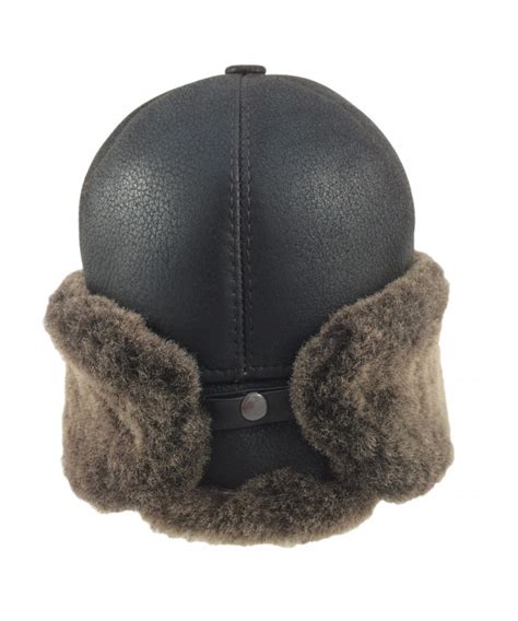 Russian Ushanka Fur Hat In Sheepskin Dark Brown