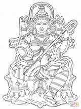 Kerala Outline Madhubani Hinduisme Paintings Colouring Supercoloring Malvorlagen Fargelegging Devi Ausmalbilder Drawing Veggmaleri Tegninger Mysore Weltkugel Kindern Icolor Goddesses Hinduism sketch template