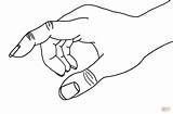 Coloring Hand Pages Main Pointing Drawing sketch template